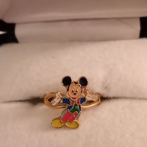 Gold Adjustable Mickey Mouse Pinky Ring